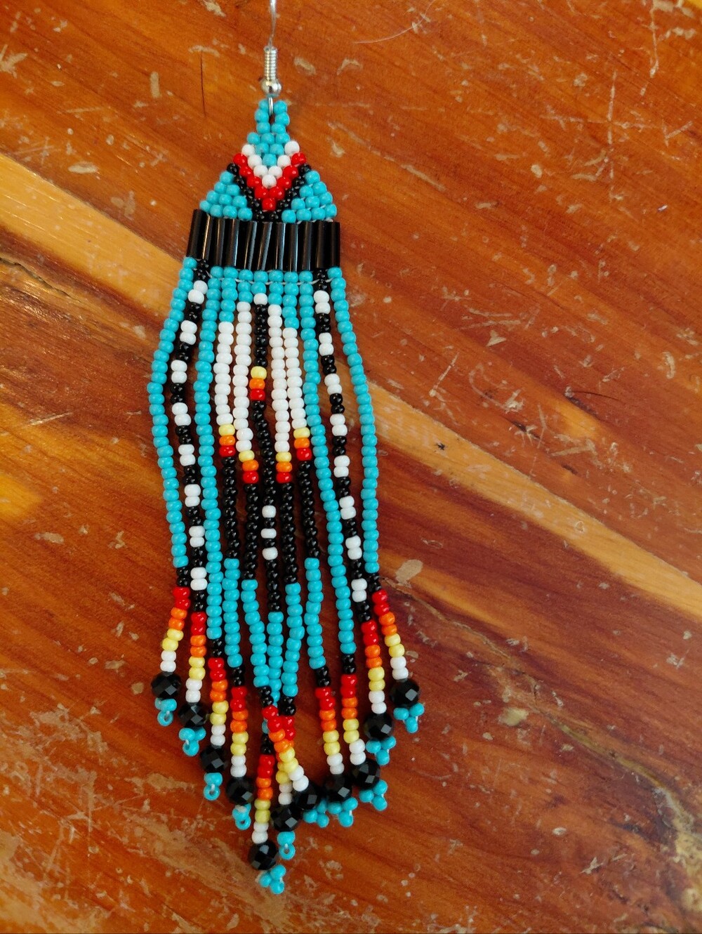Sundance Native American Pierced Beaded Earring "NATIVE FEATHER"